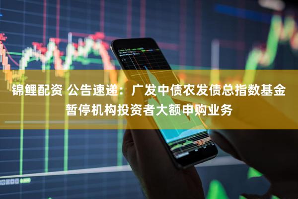 锦鲤配资 公告速递：广发中债农发债总指数基金暂停机构投资者大额申购业务